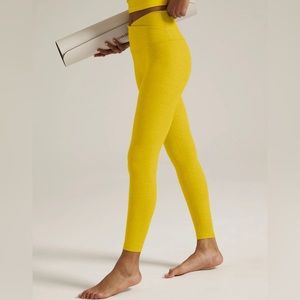 Beyond Yoga Spacedye At Your Leisure High Waisted Midi Legging in Yellow Heather